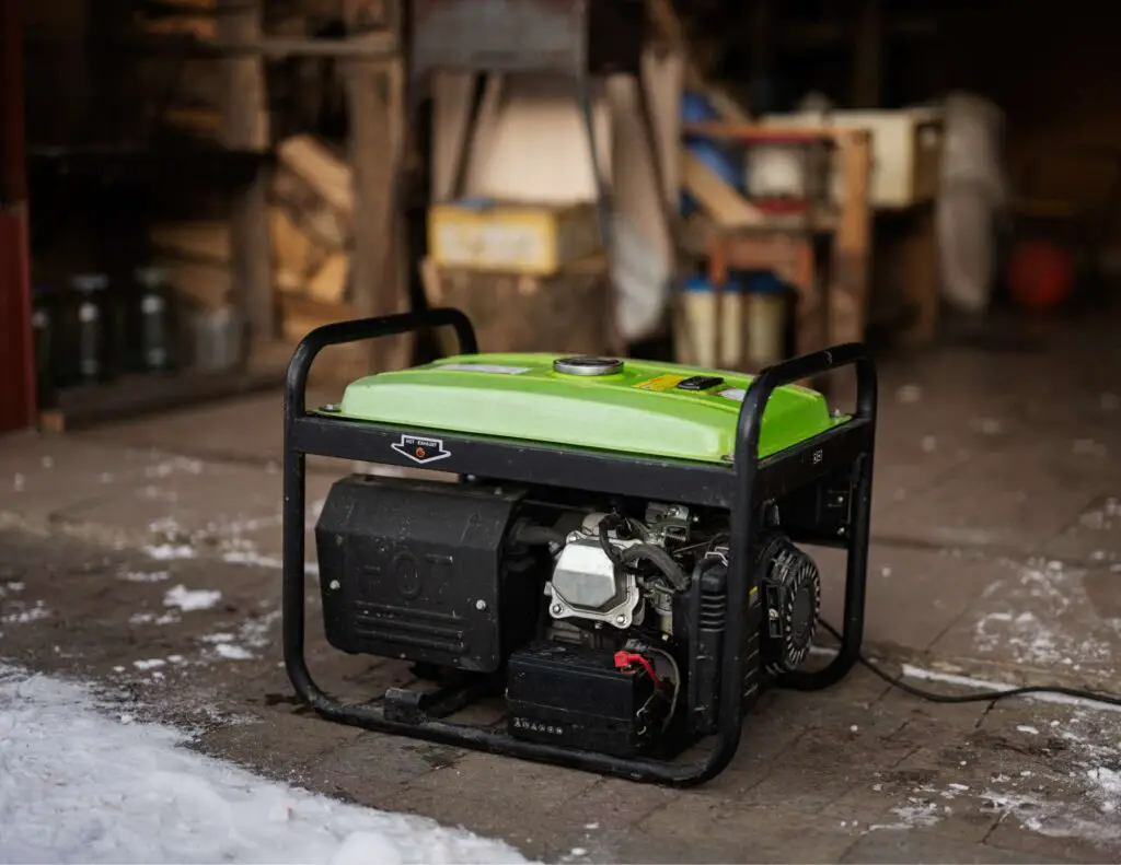 Generator sitting in garage.
