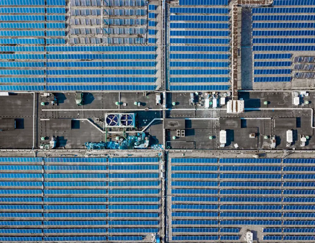 Solar panels on a building