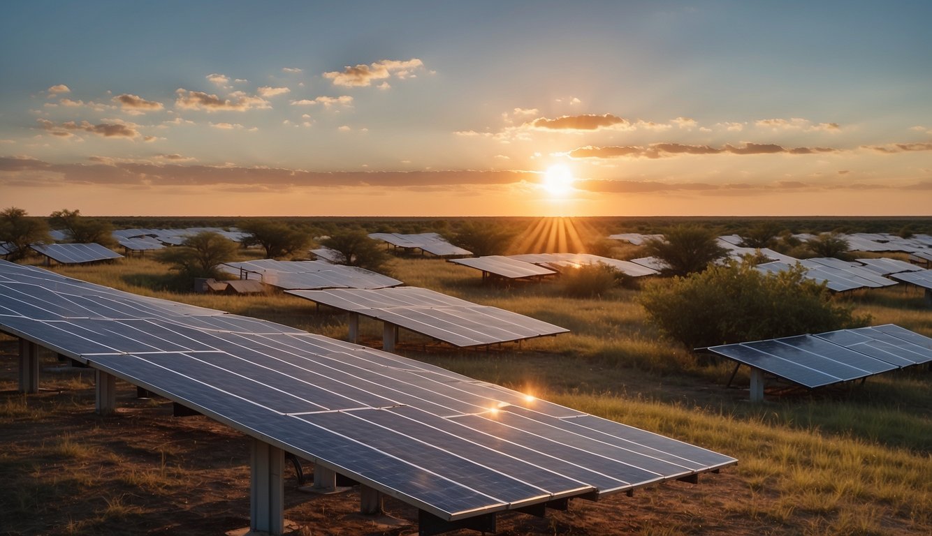 Solar array on a beautiful Texan prairie