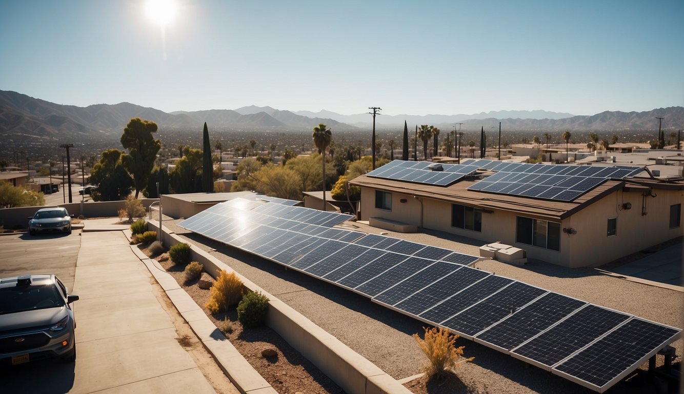 Suburban home in CA with solar panels