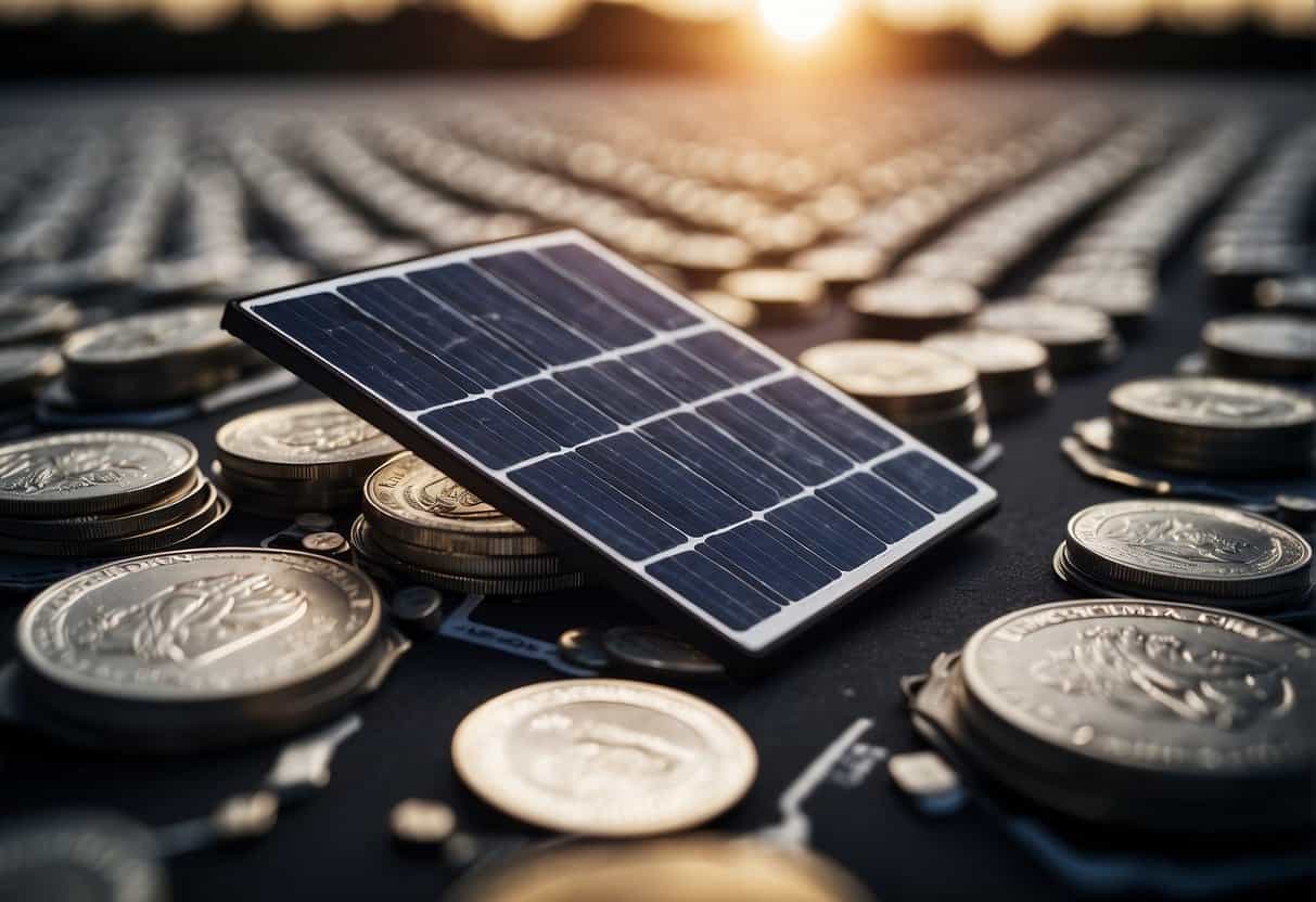 A large sum of money being paid out for solar panels and equipment, with no immediate return on investment