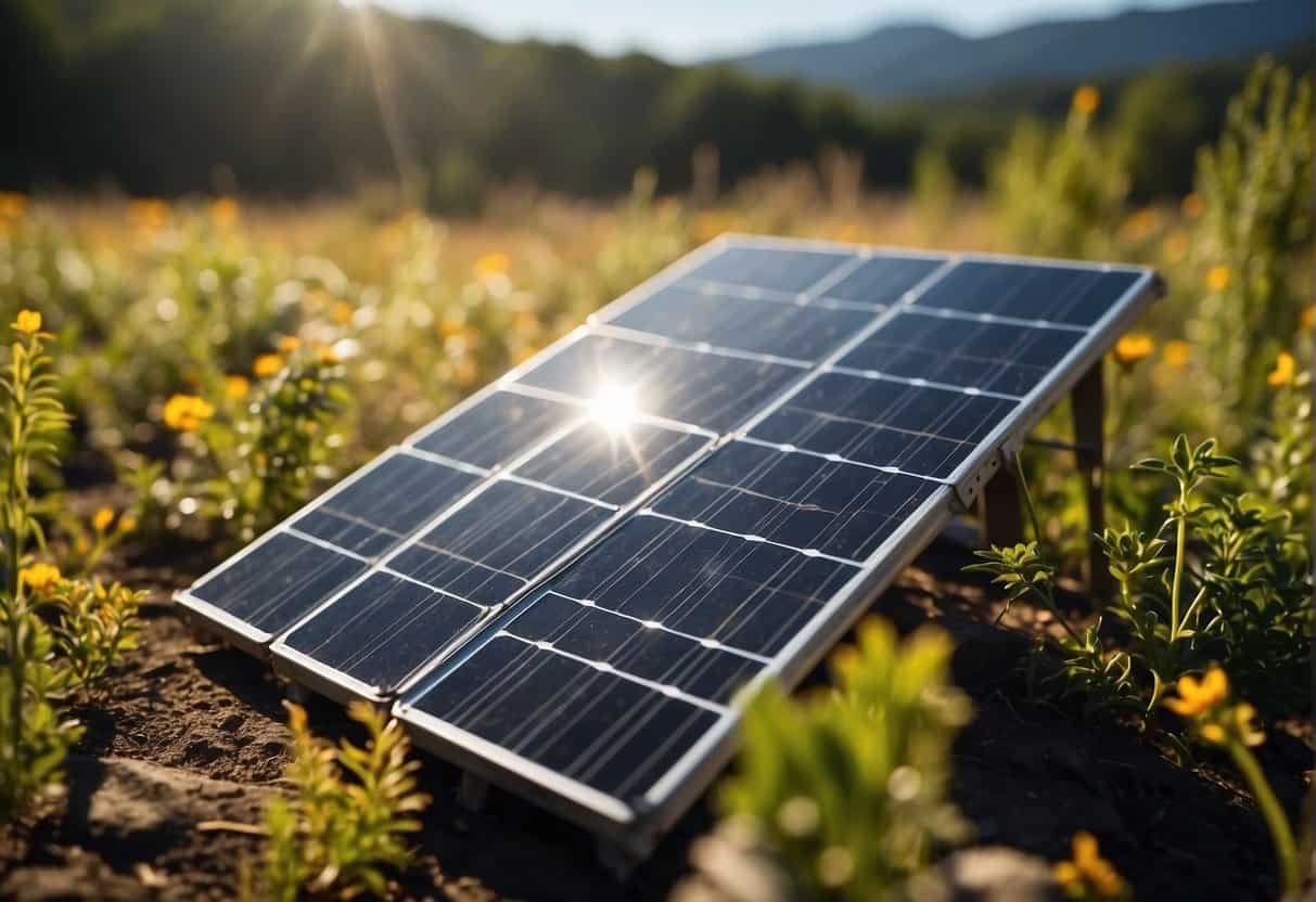 Solar panels disrupt natural habitats, casting shadows on plants and animals.