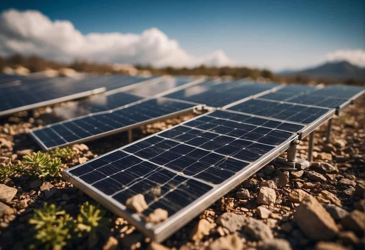 A solar panel is manufactured, used, and eventually disposed of in a landfill