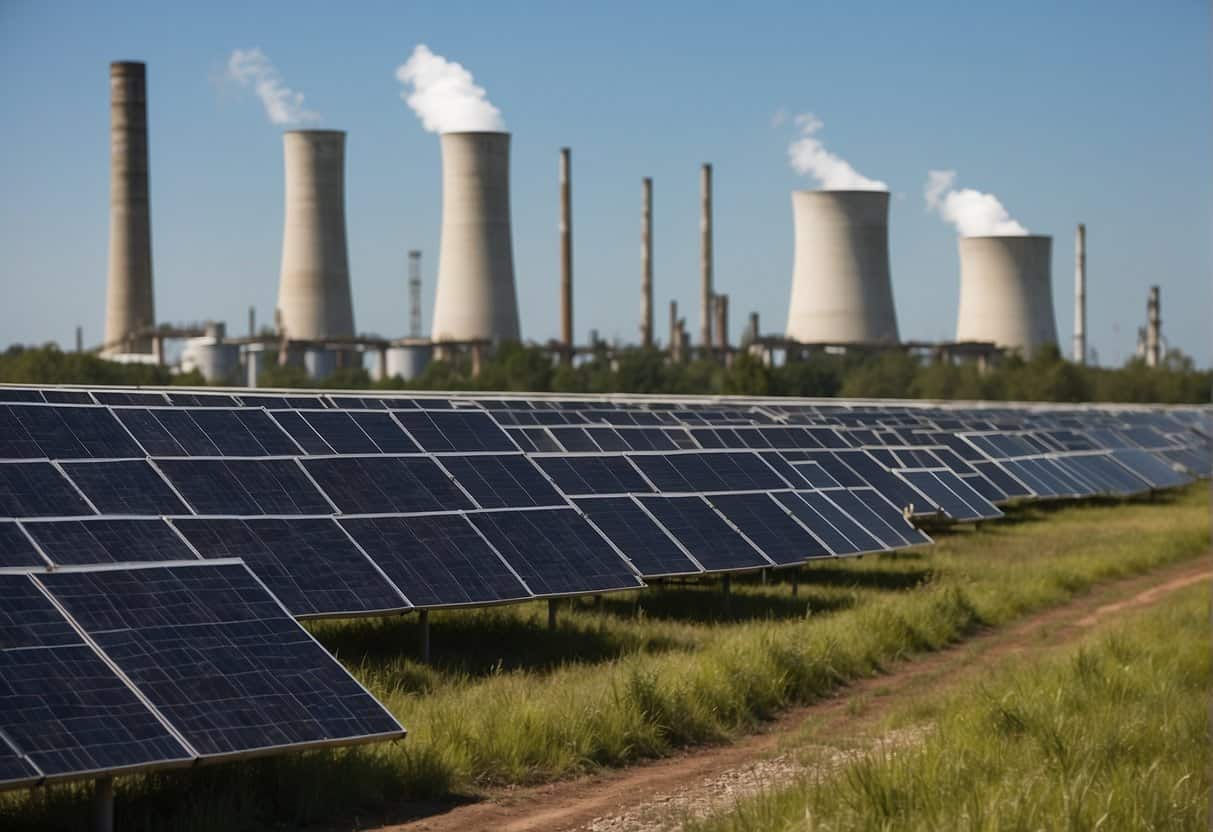 Solar panel manufacturing emits smokestacks, chemical waste, and carbon emissions.